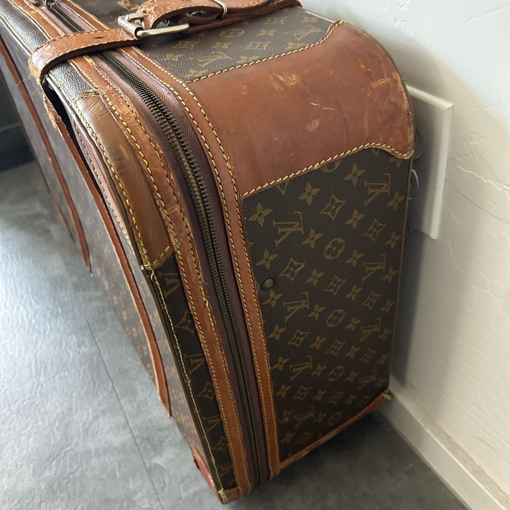 Louis Vuitton Vintage Monogram Suitcase Travel Bag Luggage Vachetta Leather - Picture 8 of 16